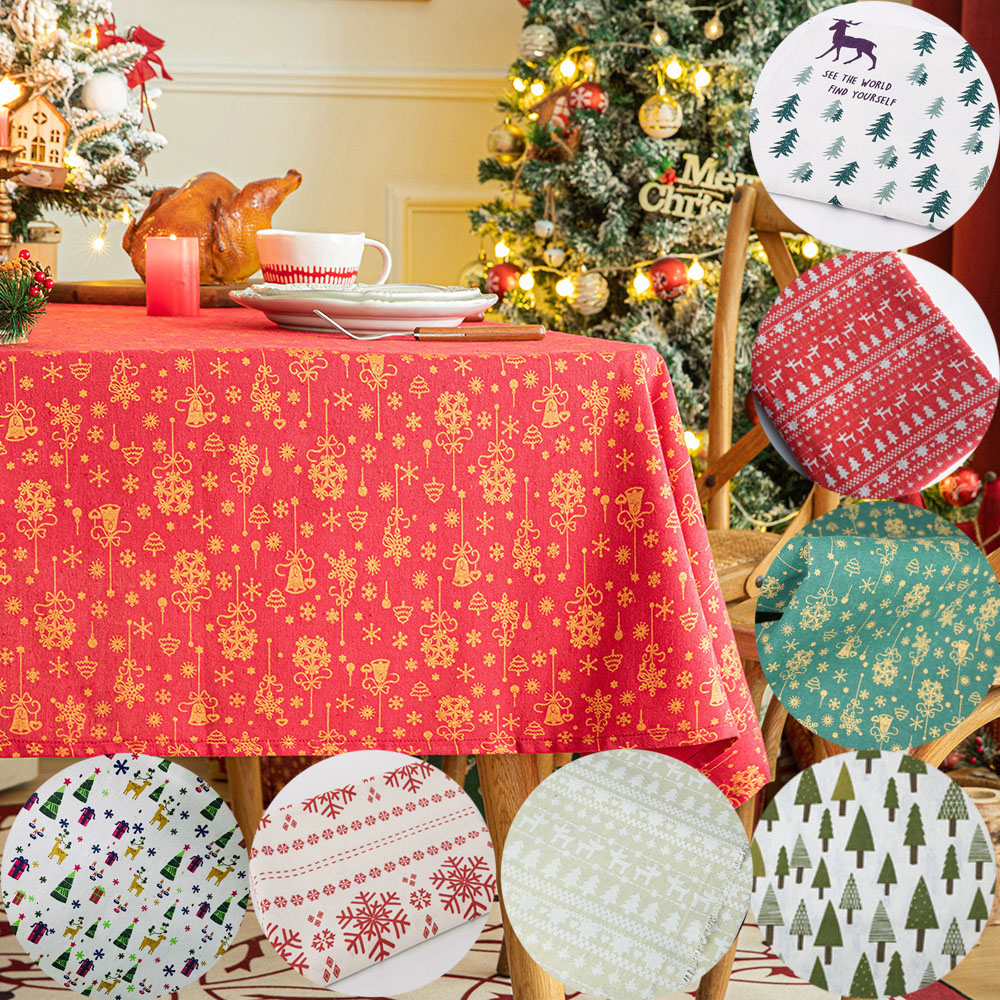 Home Textiles Importers In Usa - 45/90x145 ซม.สนหิมะคริสต์มาสพิมพ์ผ้าฝ้ายผ้าลินินสําหรับ REVERSIBLE Cushion ครอบคลุมผ้าม่านผ้าปูโต๊ะ Home