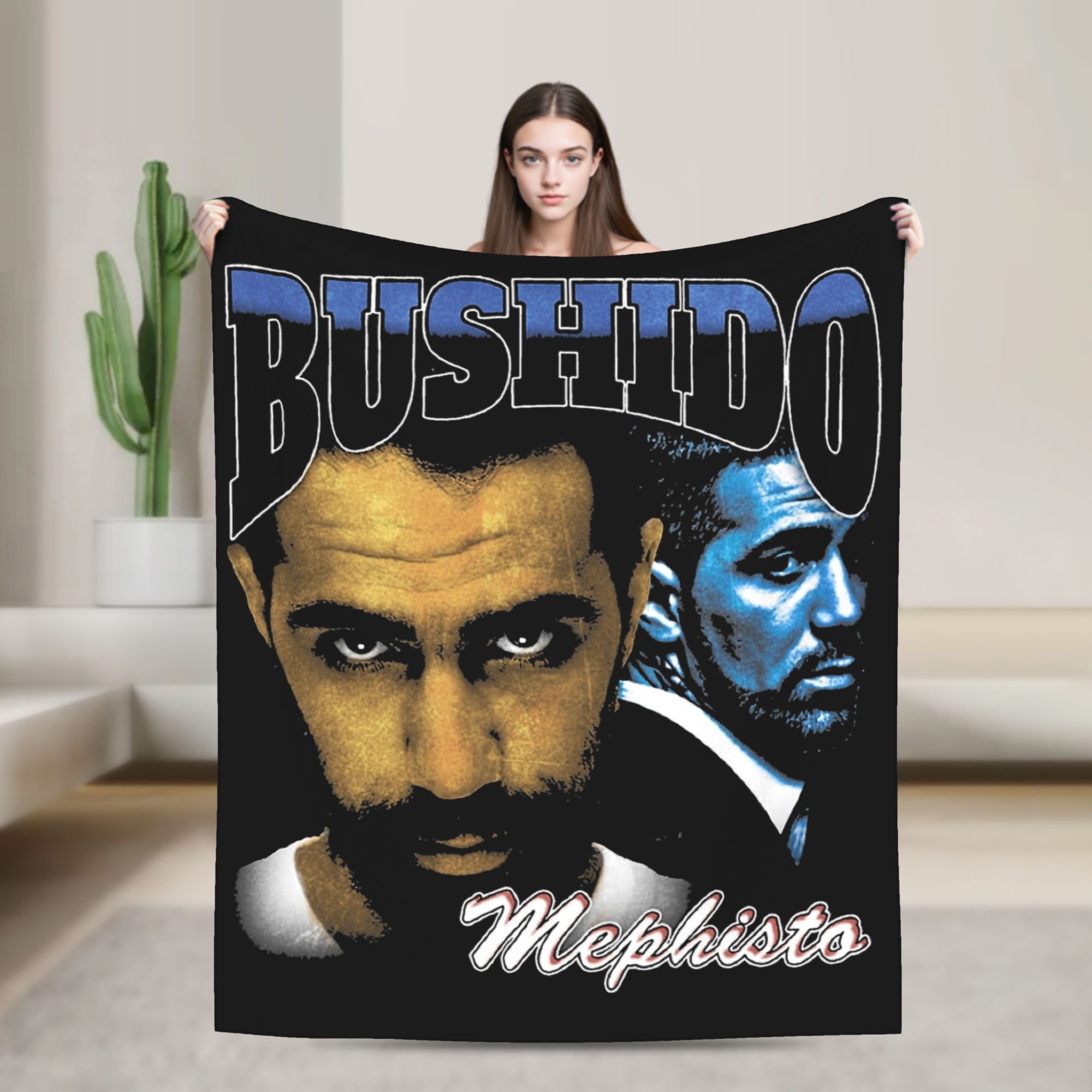 Home Textiles Germany - ผ้าห่มนุ่มพิเศษลาย Bushido Bootleg Rapper Germany ผลิตจากผ้าคอรัลฟลีซ