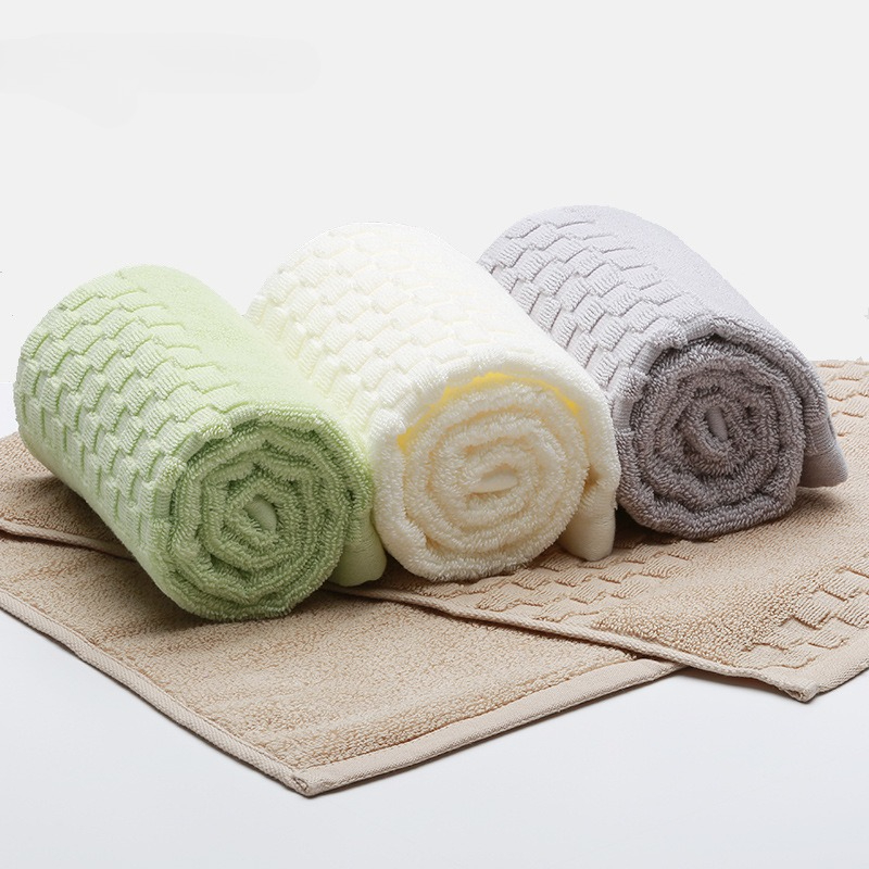 Home Textiles Face Towel - ผ้าเช็ดมือผ้าฝ้ายแท้เนื้อนุ่ม 1 ผืน ผ้าเช็ดหน้าสีพื้น ซึมซับน้ำได้ดี ผ้าเช็ดตัวอาบน้ำ