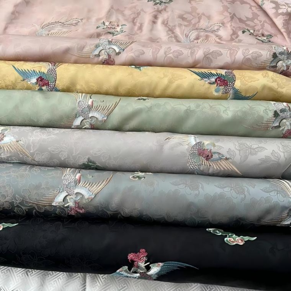 Home Textiles Importers In Usa - เครื่องแต่งกายประจําชาติสไตล์ Phoenix Flying Design คุณภาพสูงส่วนลดราคาผ้า Jacquard