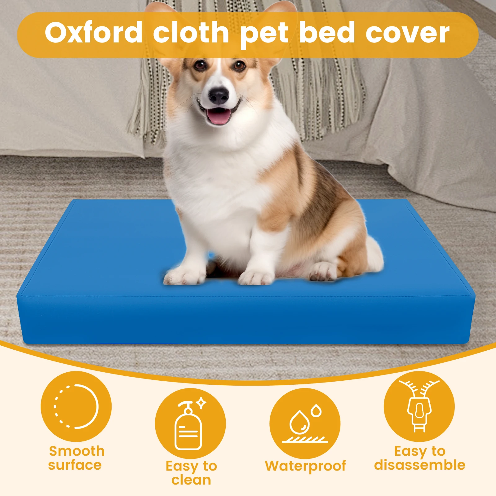 ผ้าคลุมเตียงสุนัขผ้า Oxford กั - Mattress Protector Waterproof บทวิจารณ์และราคา